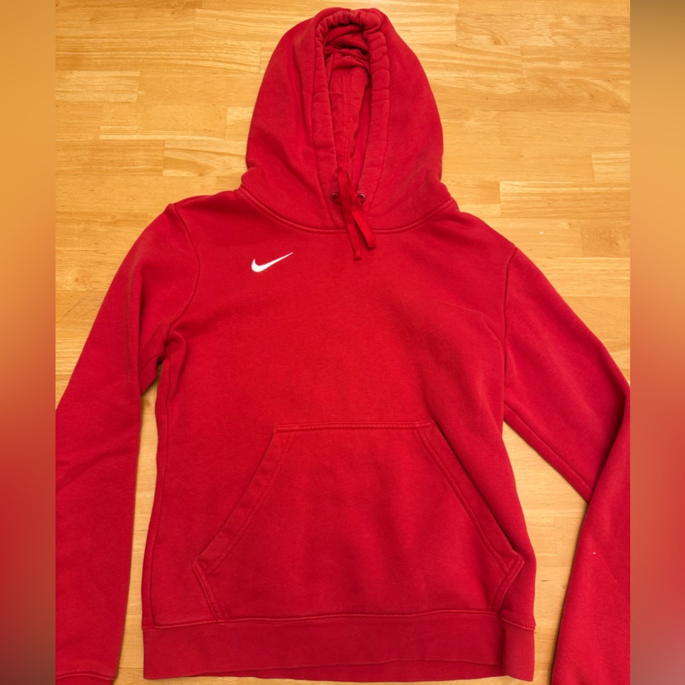 Nike Red Hoodie with White Logo